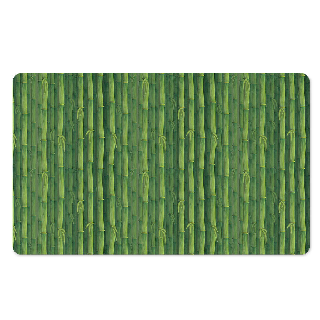 Green Bamboo Tree Pattern Print Polyester Doormat