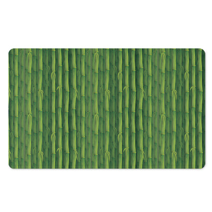 Green Bamboo Tree Pattern Print Polyester Doormat