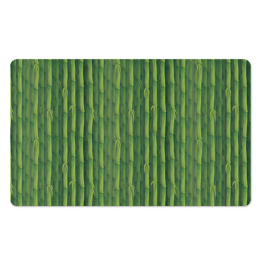 Green Bamboo Tree Pattern Print Polyester Doormat
