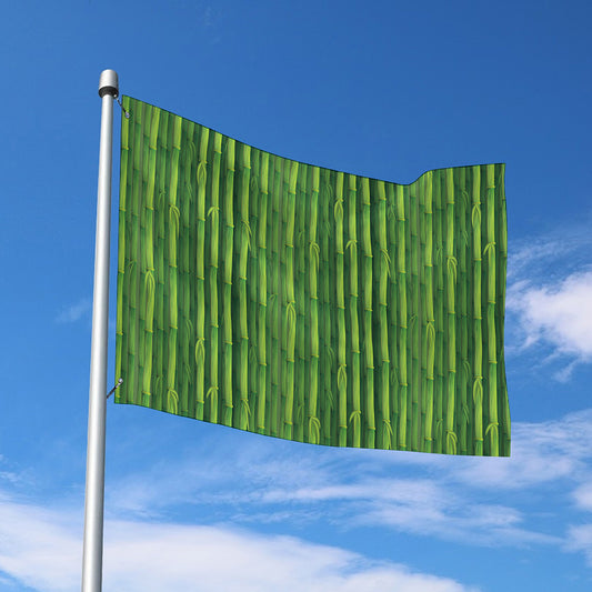 Green Bamboo Tree Pattern Print Polyester Flag