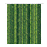 Green Bamboo Tree Pattern Print Polyester Shower Curtain