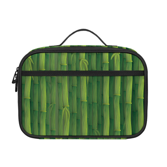 Green Bamboo Tree Pattern Print Portable Lunch Bag