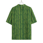 Green Bamboo Tree Pattern Print Rayon Hawaiian Shirt