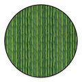 Green Bamboo Tree Pattern Print Round Floor Mat
