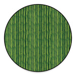 Green Bamboo Tree Pattern Print Round Floor Mat