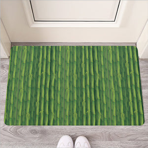 Green Bamboo Tree Pattern Print Rubber Doormat