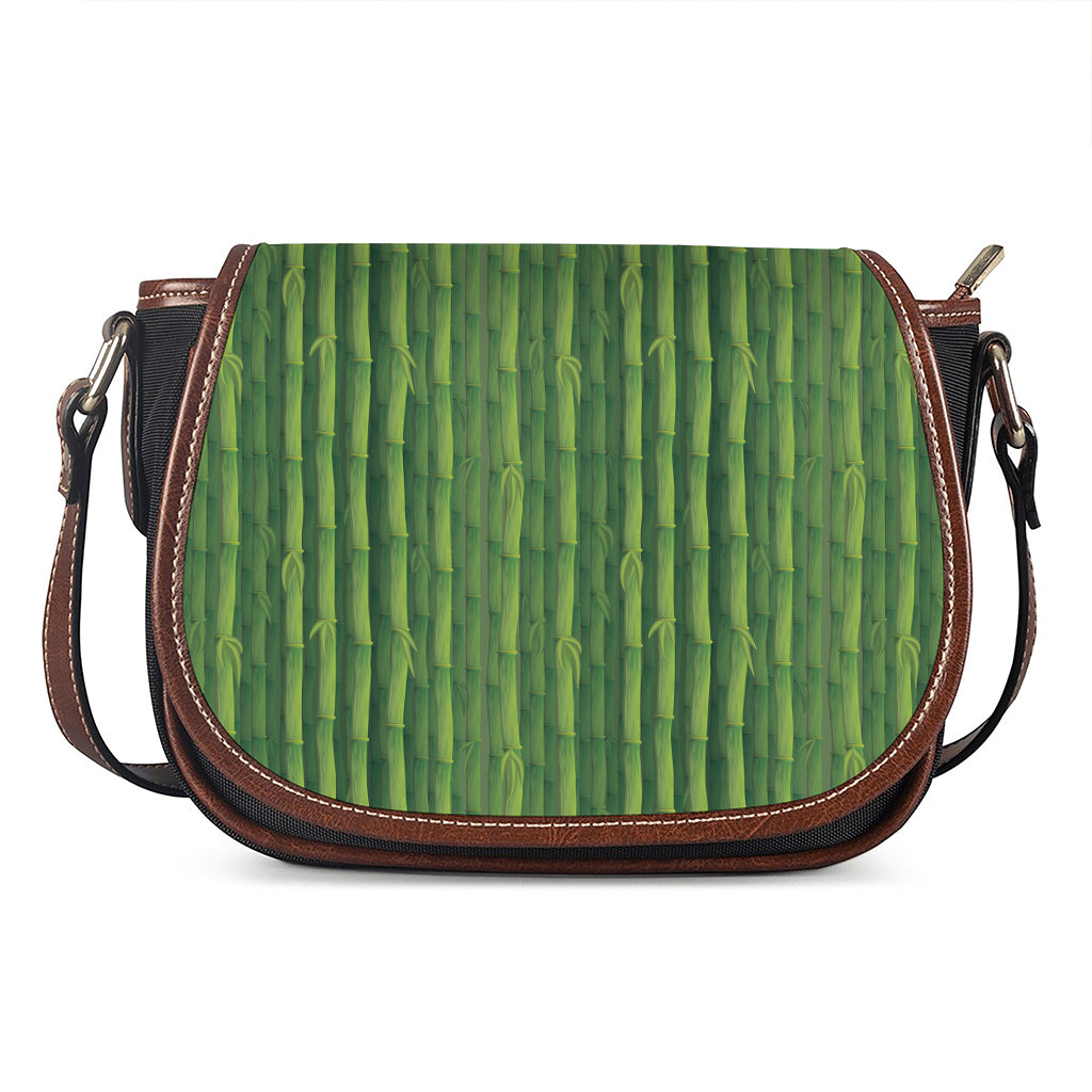 Green Bamboo Tree Pattern Print Saddle Bag