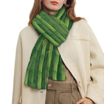 Green Bamboo Tree Pattern Print Scarf