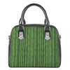 Green Bamboo Tree Pattern Print Shoulder Handbag