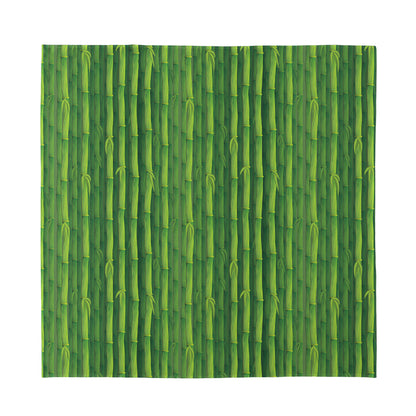 Green Bamboo Tree Pattern Print Silk Bandana