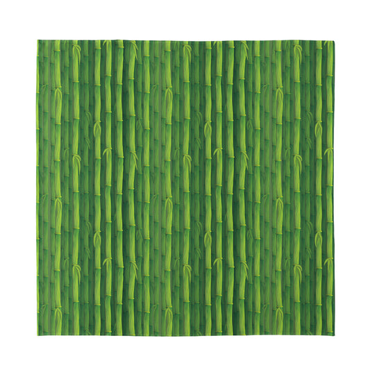 Green Bamboo Tree Pattern Print Silk Bandana