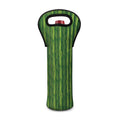 Green Bamboo Tree Pattern Print Single Neoprene Wine Tote