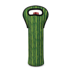 Green Bamboo Tree Pattern Print Single Neoprene Wine Tote