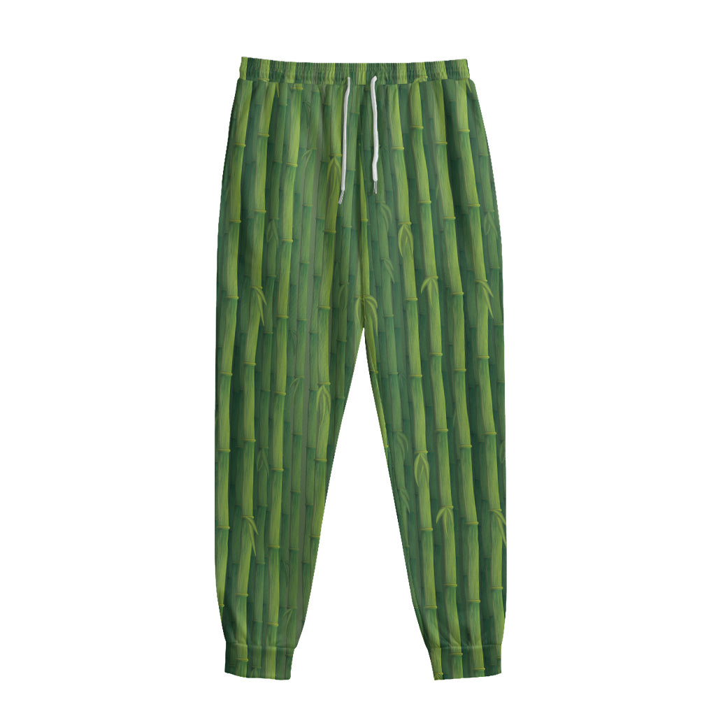 Green Bamboo Tree Pattern Print Sweatpants