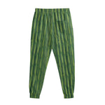 Green Bamboo Tree Pattern Print Sweatpants