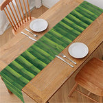 Green Bamboo Tree Pattern Print Table Runner