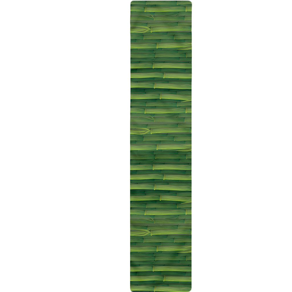 Green Bamboo Tree Pattern Print Table Runner