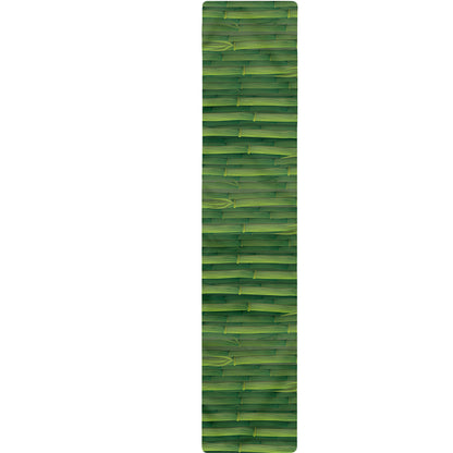 Green Bamboo Tree Pattern Print Table Runner