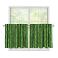 Green Bamboo Tree Pattern Print Tier Curtains