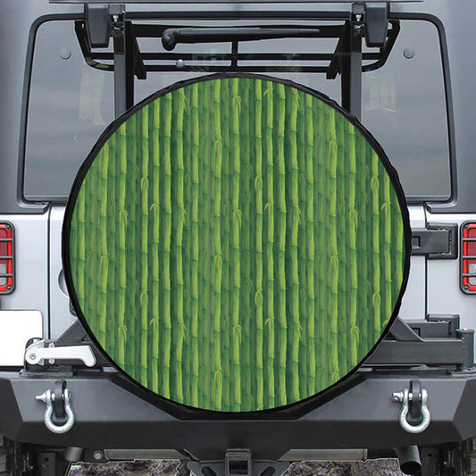 Green Bamboo Tree Pattern Print Tire Cover