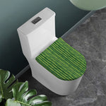 Green Bamboo Tree Pattern Print Toilet Lid Cover