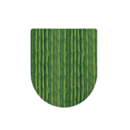 Green Bamboo Tree Pattern Print Toilet Lid Cover