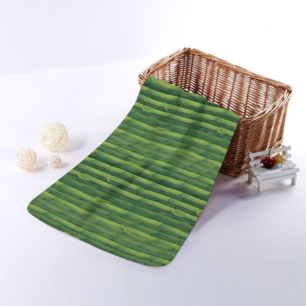 Green Bamboo Tree Pattern Print Towel