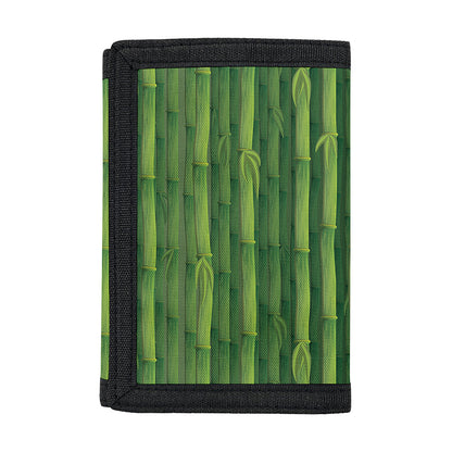 Green Bamboo Tree Pattern Print Trifold Wallet