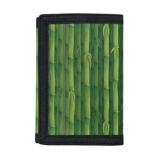 Green Bamboo Tree Pattern Print Trifold Wallet