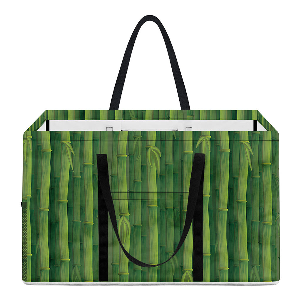 Green Bamboo Tree Pattern Print Utility Tote Bag