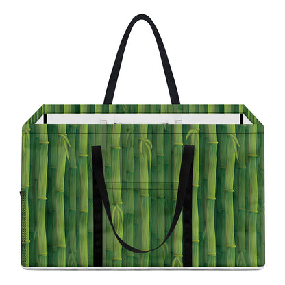 Green Bamboo Tree Pattern Print Utility Tote Bag