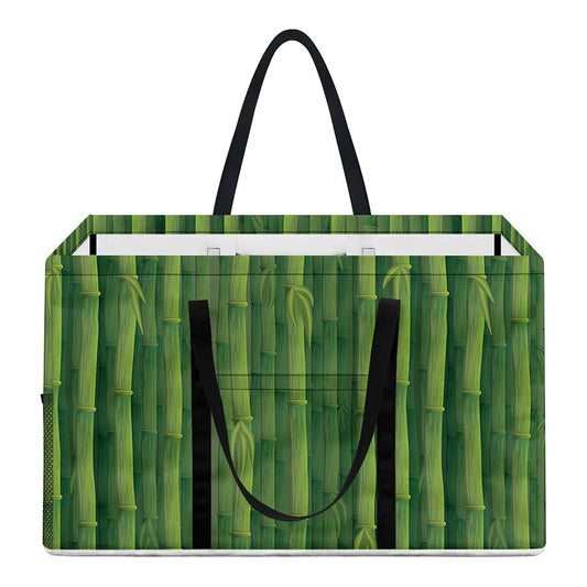 Green Bamboo Tree Pattern Print Utility Tote Bag