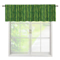 Green Bamboo Tree Pattern Print Window Valance