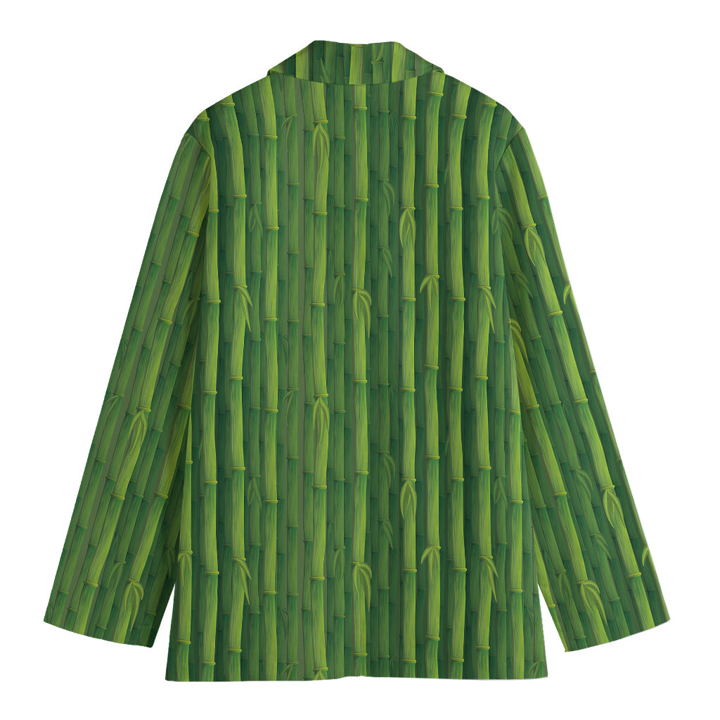 Green Bamboo Tree Pattern Print Women's Blazer