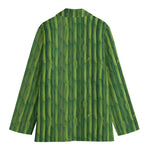 Green Bamboo Tree Pattern Print Women's Blazer