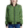 Green Bamboo Tree Pattern Print Women's Bomber Jacket