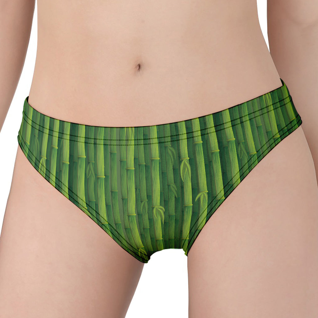 Green Bamboo Tree Pattern Print Women's Panties