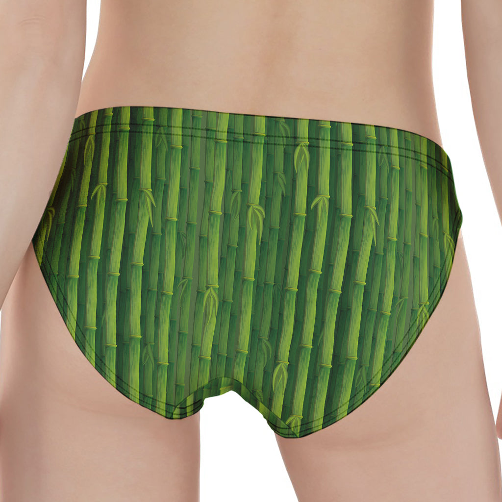 Green Bamboo Tree Pattern Print Women's Panties