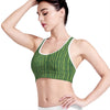 Green Bamboo Tree Pattern Print Women's Sports Bra