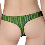 Green Bamboo Tree Pattern Print Women's Thong