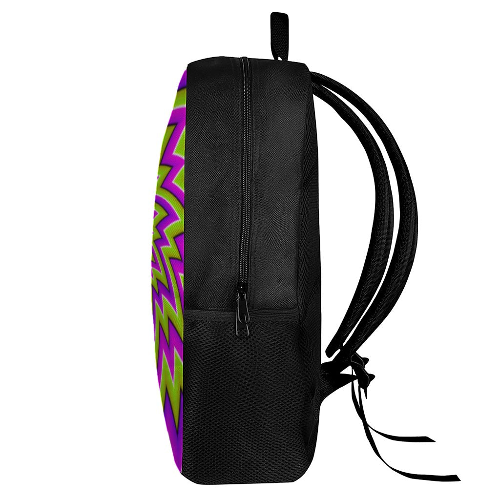 Green Big Bang Moving Optical Illusion 17 Inch Backpack