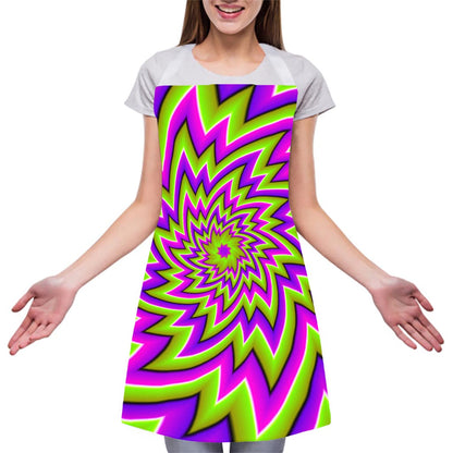 Green Big Bang Moving Optical Illusion Adjustable Apron