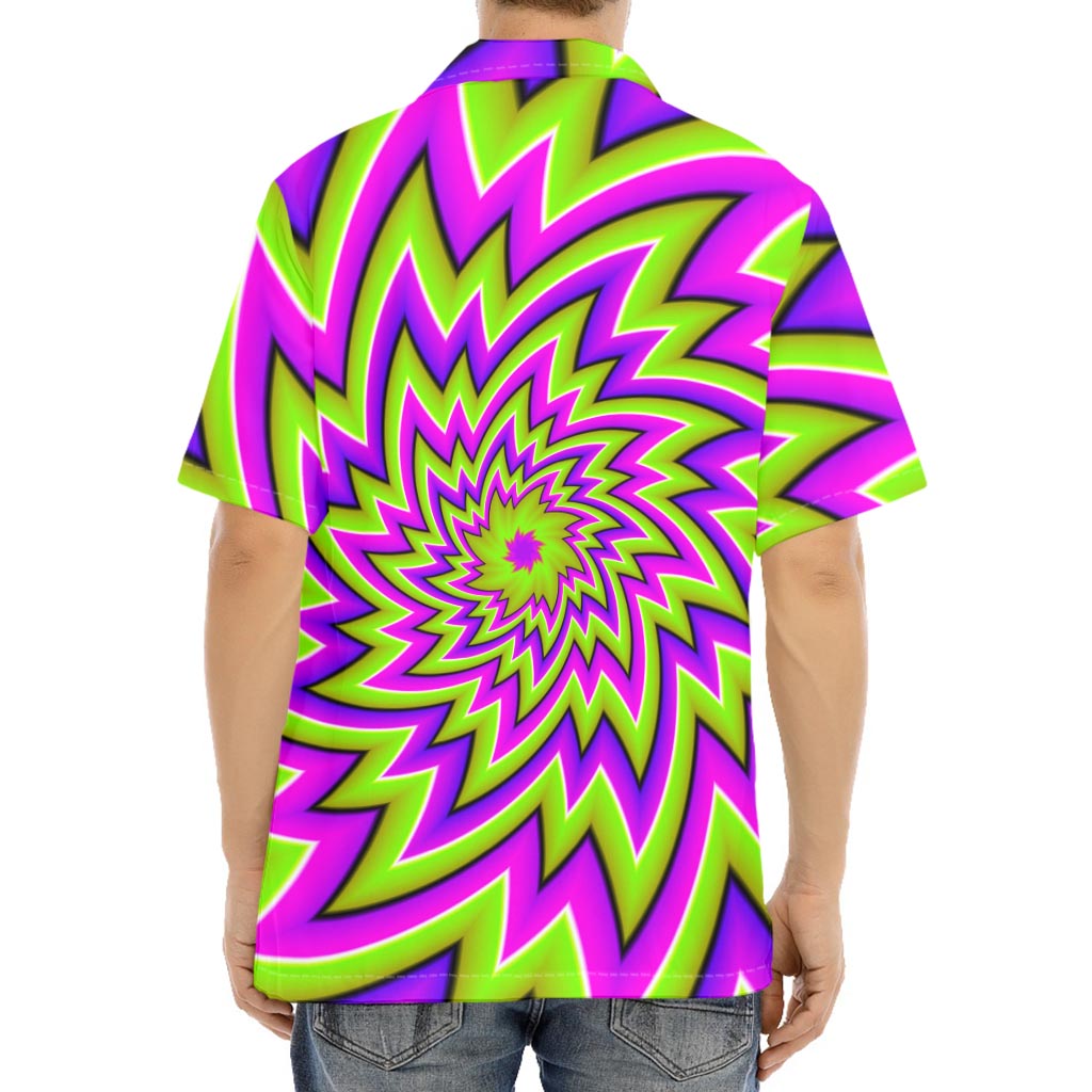 Green Big Bang Moving Optical Illusion Aloha Shirt