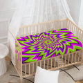Green Big Bang Moving Optical Illusion Baby Crib Sheet