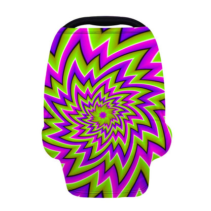 Green Big Bang Moving Optical Illusion Baby Seat Cover