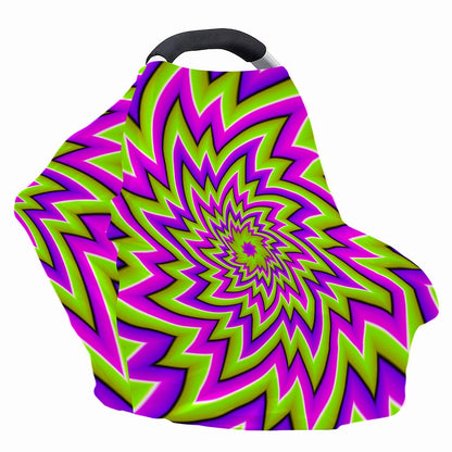 Green Big Bang Moving Optical Illusion Baby Seat Cover