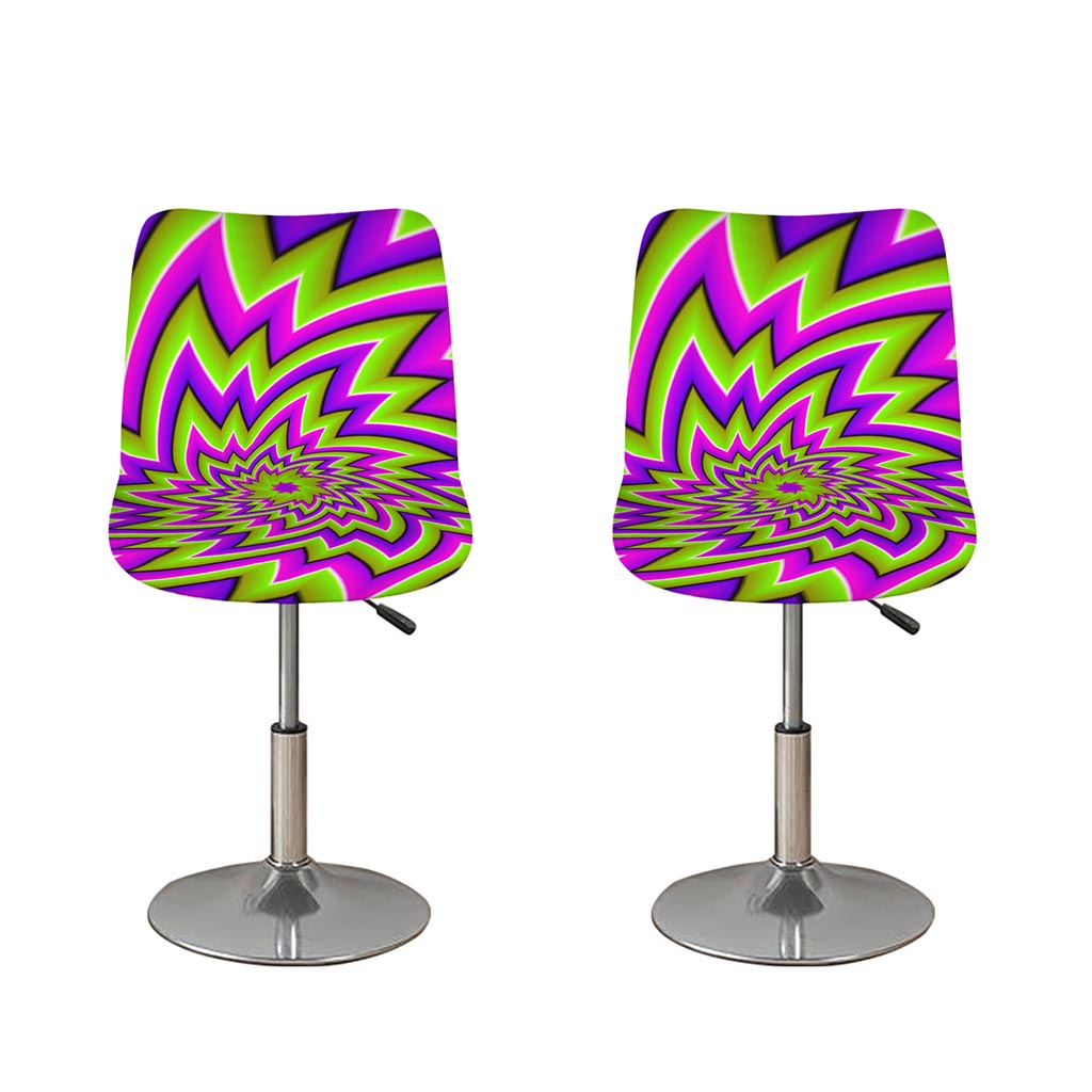 Green Big Bang Moving Optical Illusion Bar Stool Covers