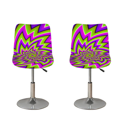 Green Big Bang Moving Optical Illusion Bar Stool Covers
