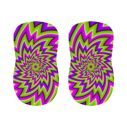 Green Big Bang Moving Optical Illusion Bar Stool Covers