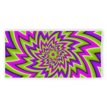 Green Big Bang Moving Optical Illusion Beach Towel